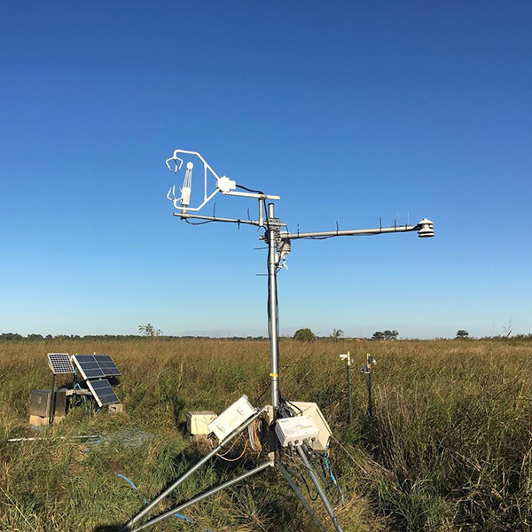 Water monitoring instruments in a field