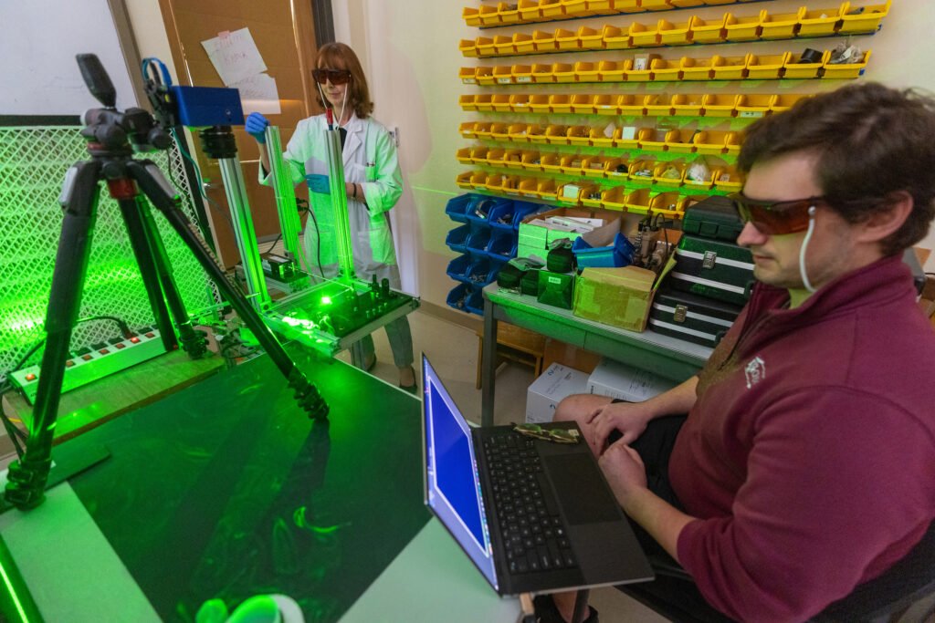 Two people working in a lab